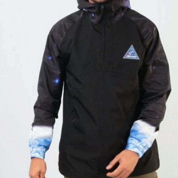 RIPNDIP Nasa Space Commit Half Zip Hooded Pullover Mens Size S Cat Wizard Nerm - Picture 2 of 12
